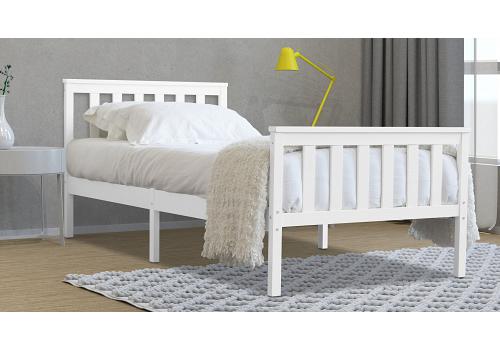 3ft Single Marnel White Wood Painted Bed Frame 1